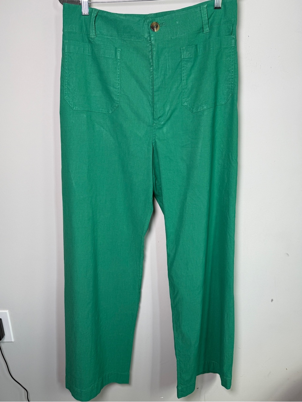 Anthropologie maeve Colette Kelly Green Preppy Tailored High-Rise Pants 33T